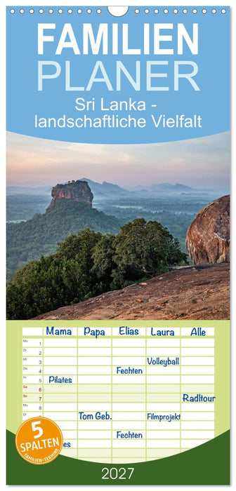 Sri Lanka - landschaftliche Vielfalt (CALVENDO Familienplaner 2027)