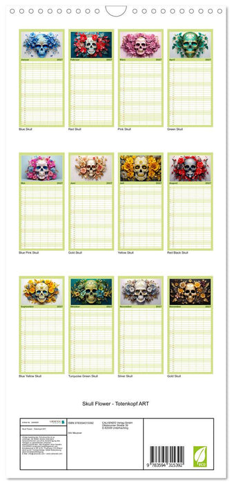 Skull Flower - Totenkopf ART (CALVENDO Familienplaner 2027)