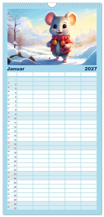 Mausiges Spektakel. Zauberhafter Maus-Alltag (CALVENDO Familienplaner 2027)