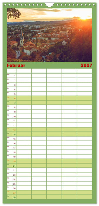Ljubljana - Sloweniens wunderschöne Hauptstadt (CALVENDO Familienplaner 2027)