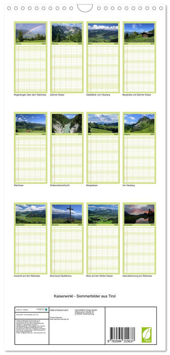 Kaiserwinkl - Sommerbilder aus Tirol (CALVENDO Familienplaner 2027)