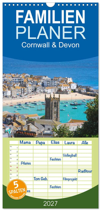 Cornwall & Devon (CALVENDO Familienplaner 2027)