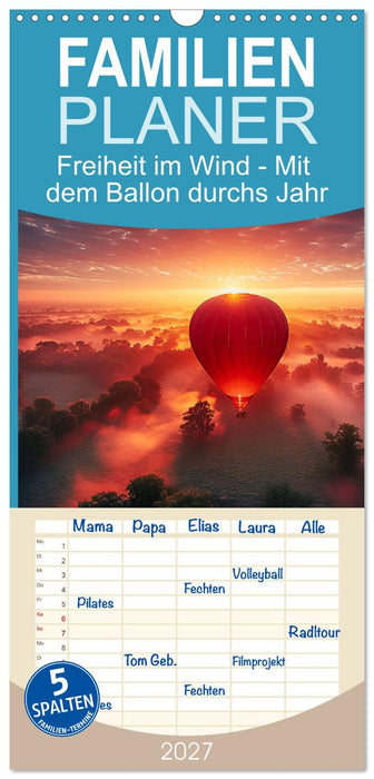 Freiheit im Wind - Mit dem Ballon durchs Jahr (CALVENDO Familienplaner 2027)