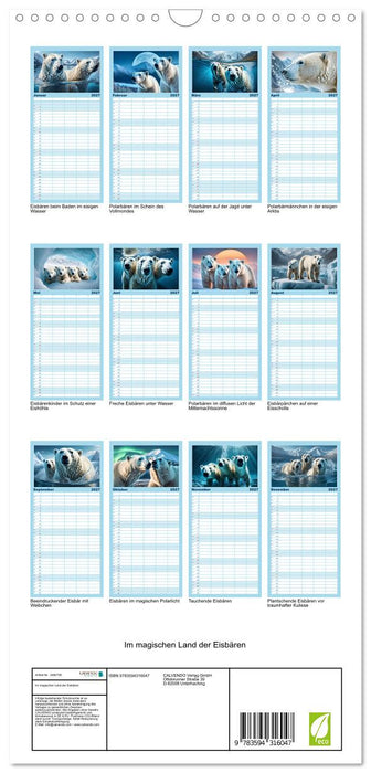 Im magischen Land der Eisbären (CALVENDO Familienplaner 2027)