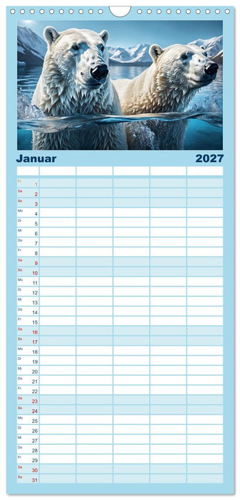 Im magischen Land der Eisbären (CALVENDO Familienplaner 2027)
