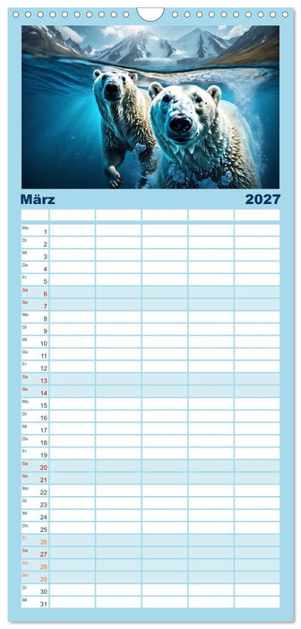 Im magischen Land der Eisbären (CALVENDO Familienplaner 2027)
