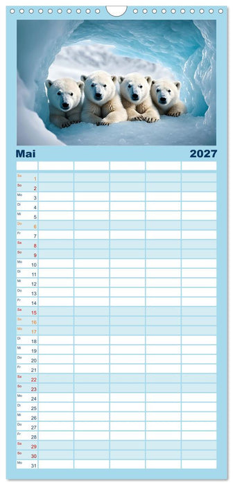 Im magischen Land der Eisbären (CALVENDO Familienplaner 2027)