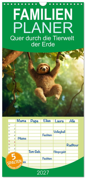 Quer durch die Tierwelt der Erde (CALVENDO Familienplaner 2027)