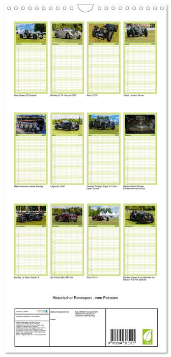 Historischer Rennsport - vom Feinsten (CALVENDO Familienplaner 2027)