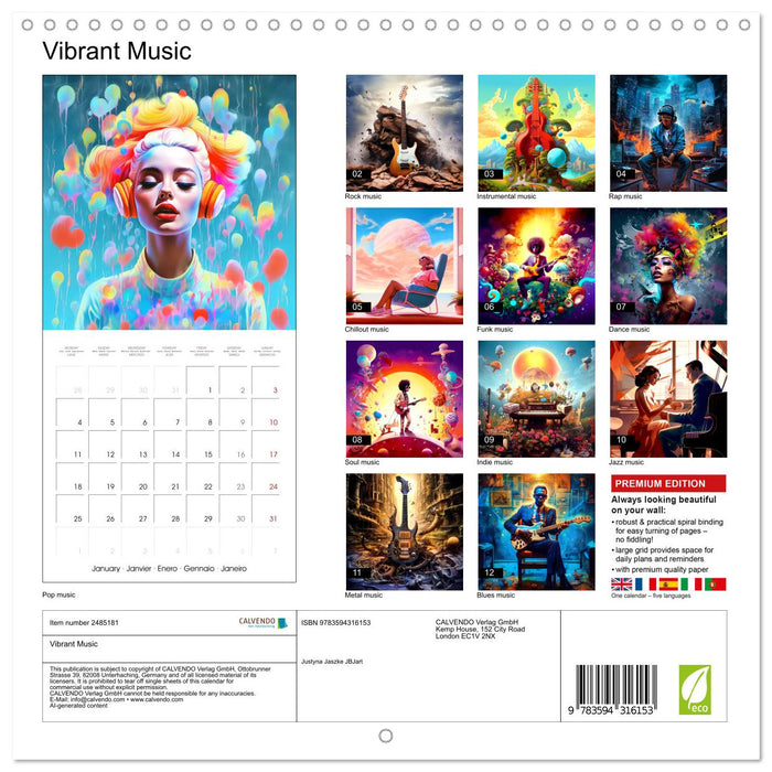 Vibrant Music (CALVENDO Monthly Calendar 2027)