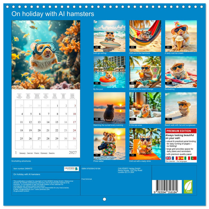 On holiday with AI hamsters (CALVENDO Monthly Calendar 2027)