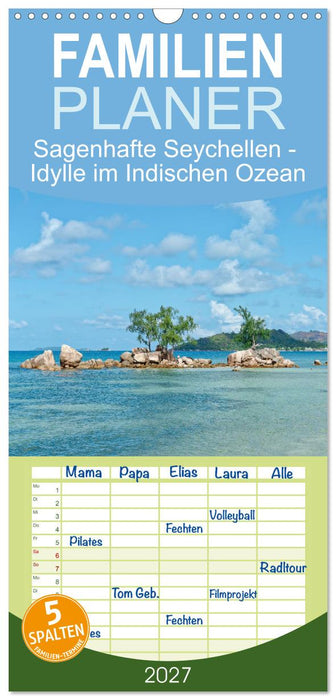 Sagenhafte Seychellen - Idylle im Indischen Ozean (CALVENDO Familienplaner 2027)