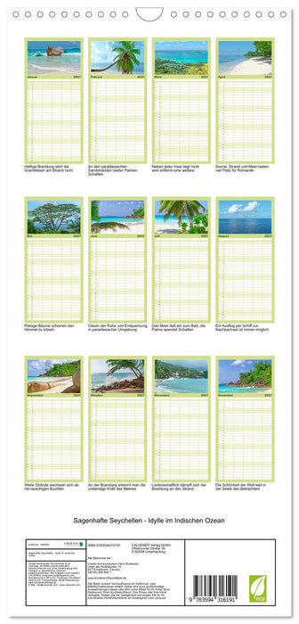 Sagenhafte Seychellen - Idylle im Indischen Ozean (CALVENDO Familienplaner 2027)