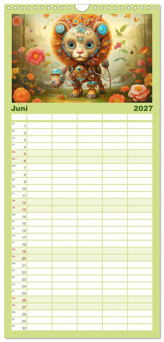 Fabelhafte Maschinen. Pop-Surrealistische Roboter-Tiere (CALVENDO Familienplaner 2027)