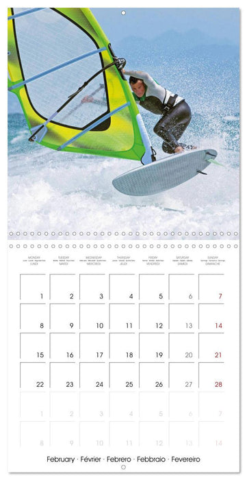 Planche à voile: Eau, écume et vagues (CALVENDO Calendrier mensuel 2027)