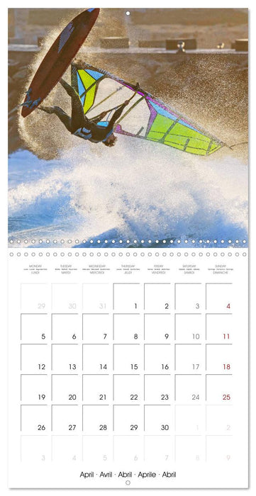 Planche à voile: Eau, écume et vagues (CALVENDO Calendrier mensuel 2027)
