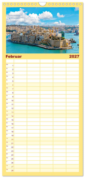 Valletta - Reiseziel im Mittelmeer (CALVENDO Familienplaner 2027)