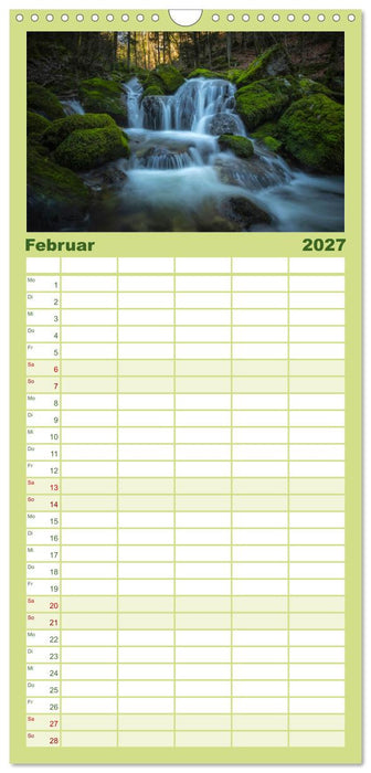 Wasserfallwelt Schweiz (CALVENDO Familienplaner 2027)