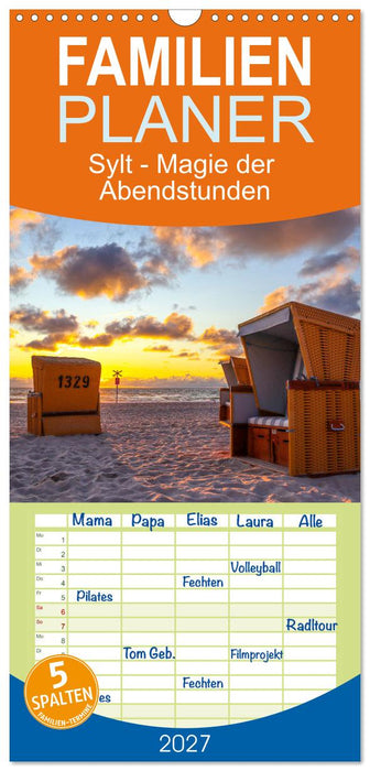 Sylt - Magie der Abendstunden (CALVENDO Familienplaner 2027)