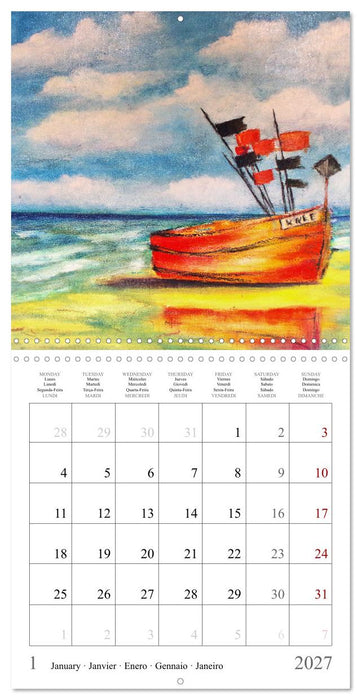 Maritime Adventures - Colourfully painted boats (CALVENDO Monthly Calendar 2027)