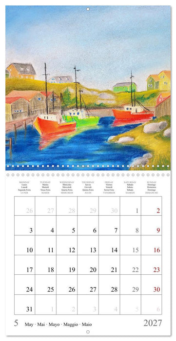 Maritime Adventures - Colourfully painted boats (CALVENDO Monthly Calendar 2027)