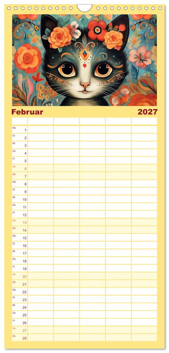 Lustige Katzen im Stil der Meister (CALVENDO Familienplaner 2027)