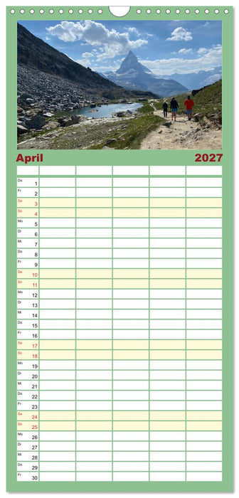 Alpenauszeit - Schöne Orte der Alpen (CALVENDO Familienplaner 2027)