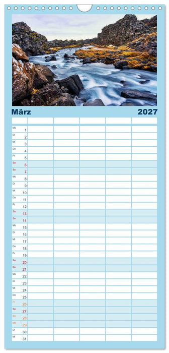 Island - faszinierende Landschaften im Süden (CALVENDO Familienplaner 2027)