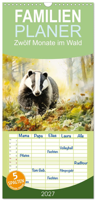 Zwölf Monate im Wald (CALVENDO Familienplaner 2027)