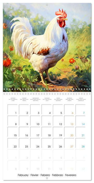 Coqs de nos campagnes (CALVENDO Calendrier mensuel 2027)