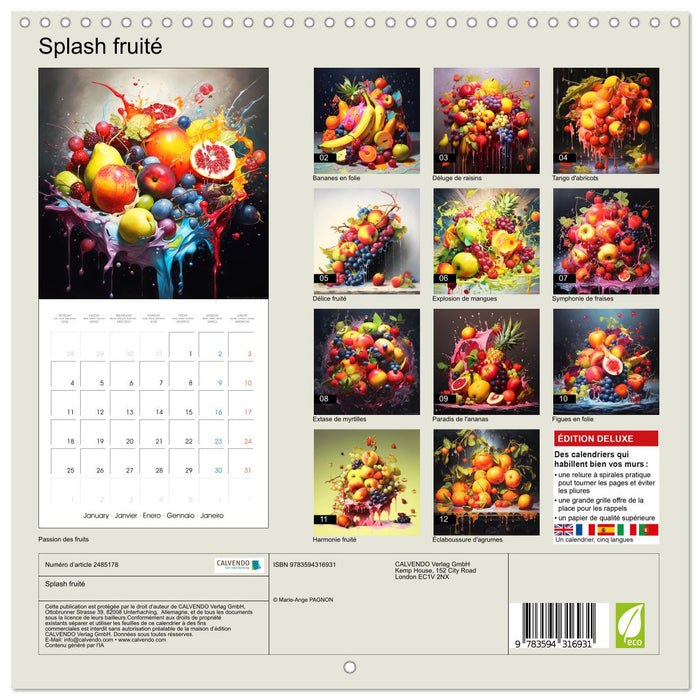 Splash fruité (CALVENDO Calendrier mensuel 2027)