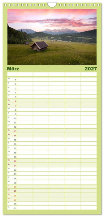 Verzauberte Bergwelten (CALVENDO Familienplaner 2027)