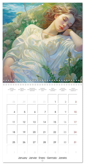 Images romantiques féminines de style impressionniste (CALVENDO Calendrier mensuel 2027)