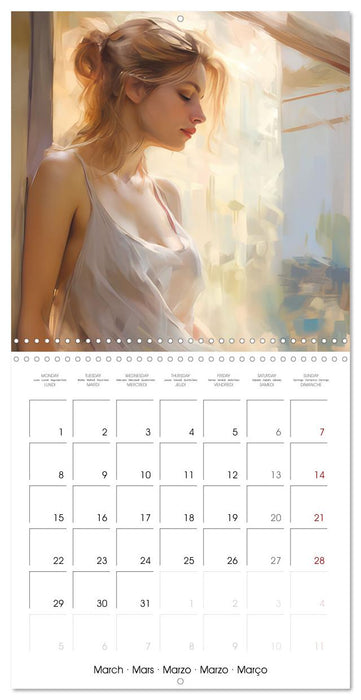 Images romantiques féminines de style impressionniste (CALVENDO Calendrier mensuel 2027)