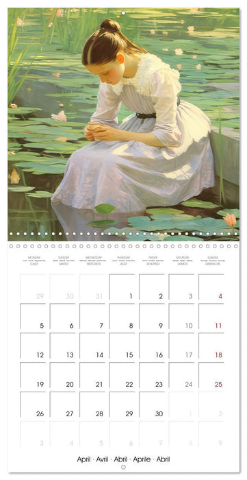 Images romantiques féminines de style impressionniste (CALVENDO Calendrier mensuel 2027)
