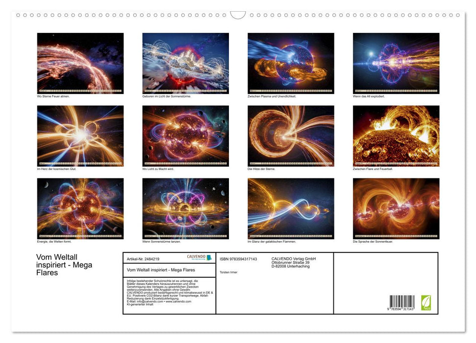 Vom Weltall inspiriert - Mega Flares (CALVENDO Wandkalender 2027)