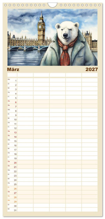 Eisbär Eik auf Europareise (CALVENDO Familienplaner 2027)