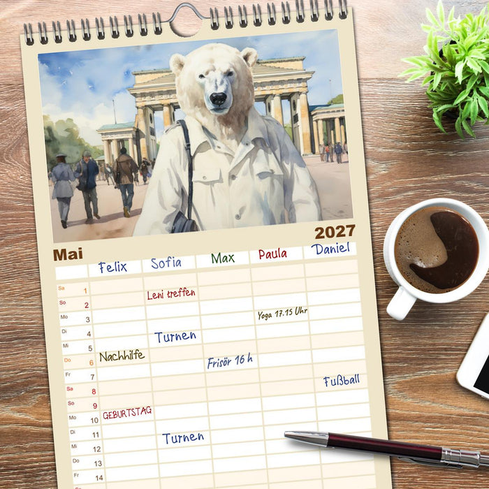 Eisbär Eik auf Europareise (CALVENDO Familienplaner 2027)