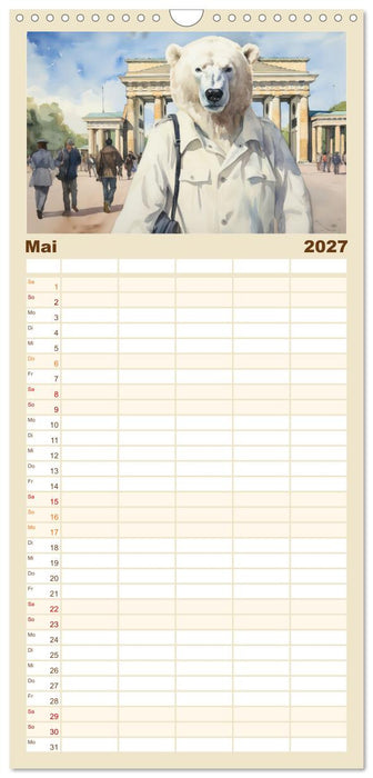 Eisbär Eik auf Europareise (CALVENDO Familienplaner 2027)