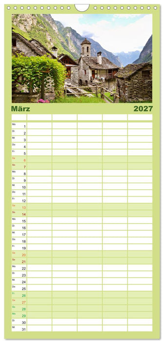 WANDERN über Stock und Stein in der Schweiz (CALVENDO Familienplaner 2027)