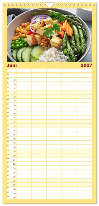 Vegane Bowls - Eine Schüssel voller Geschmack (CALVENDO Familienplaner 2027)