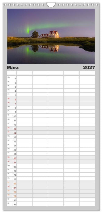 Island - Traumland am Rande der Arktis (CALVENDO Familienplaner 2027)
