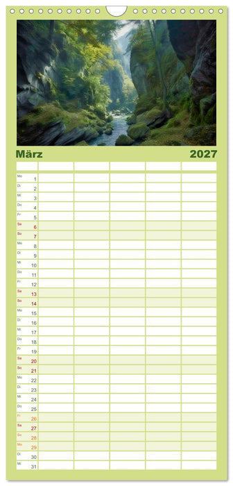 Träumereien in Grün (CALVENDO Familienplaner 2027)
