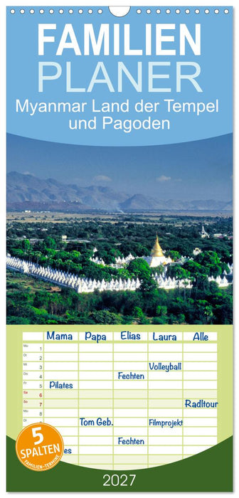 Myanmar Land der Tempel und Pagoden (CALVENDO Familienplaner 2027)