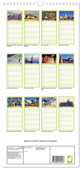 Myanmar Land der Tempel und Pagoden (CALVENDO Familienplaner 2027)