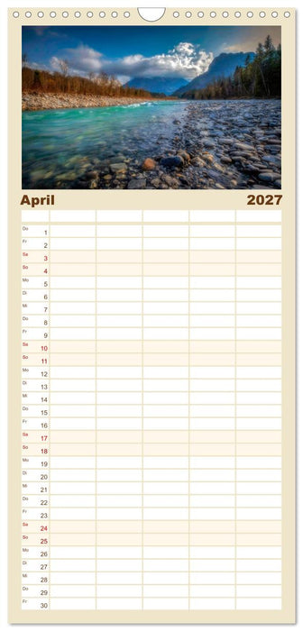 Flusswelt Schweiz (CALVENDO Familienplaner 2027)