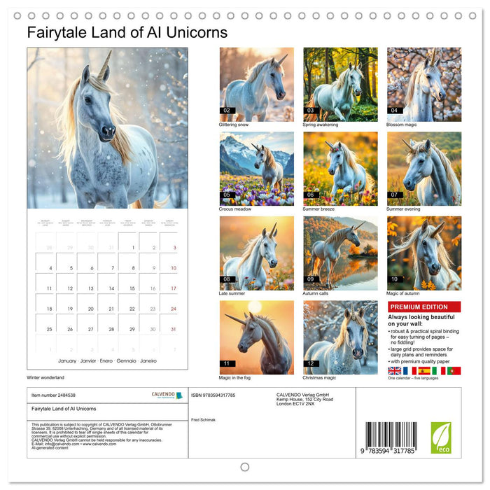 Fairytale Land of AI Unicorns (CALVENDO Monthly Calendar 2027)