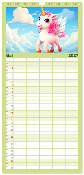 Unicorns! Lustige Einhörner. Witzige Einhornsprüche und Weisheiten (CALVENDO Familienplaner 2027)