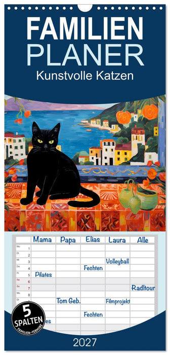 Kunstvolle Katzen (CALVENDO Familienplaner 2027)