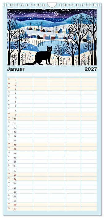 Kunstvolle Katzen (CALVENDO Familienplaner 2027)